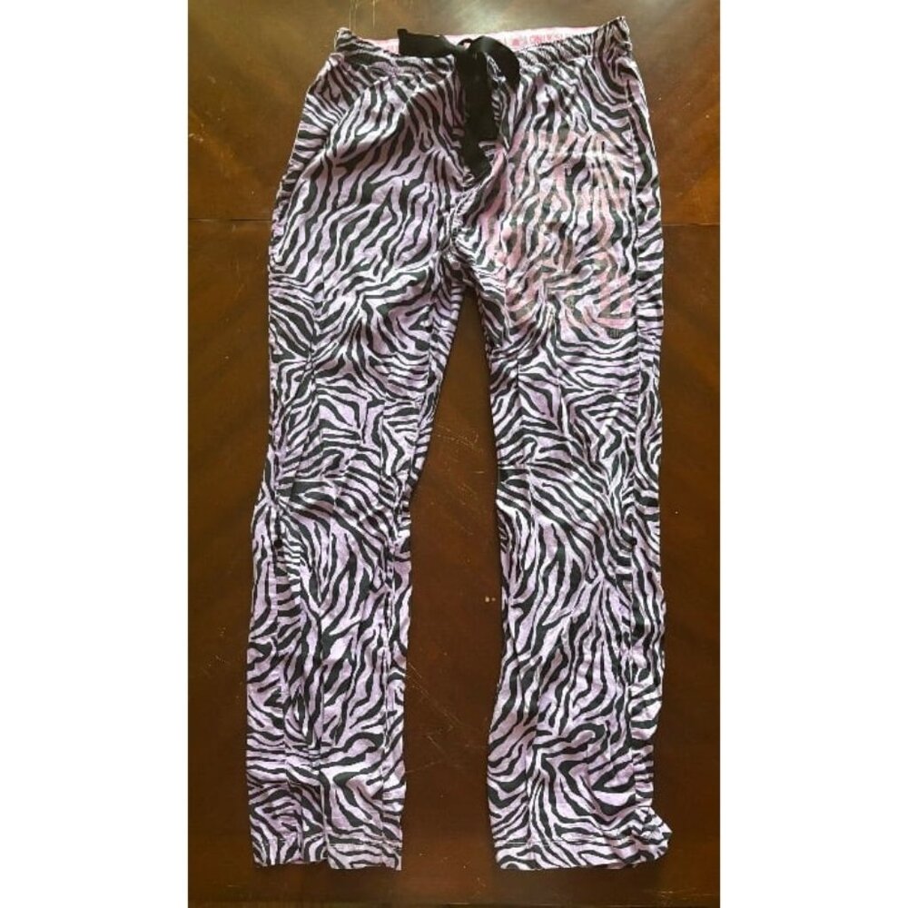 Y2K McBling Vintage Vs Pink Purple Zebra Striped Pajama Pants PJ Bottoms